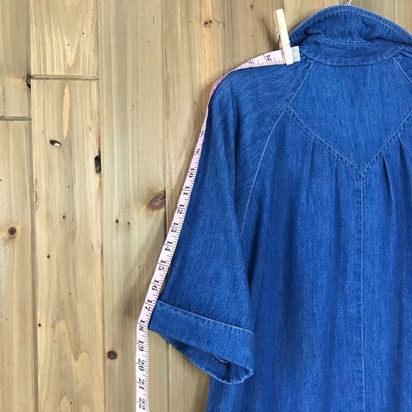 Vtg Willie of California Womens Denim Button Front A-line Dress Cotton Size 12 - Picture 10 of 16